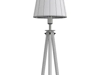 stello-t1-00-11 wooden tripod floor lamp with shade 3D model