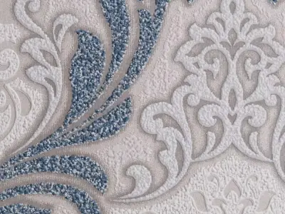 Steel Blue Baroque Wallpaper Texture