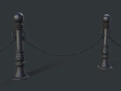 Street Bollard 01 PBR Game Ready Low-poly 3D model