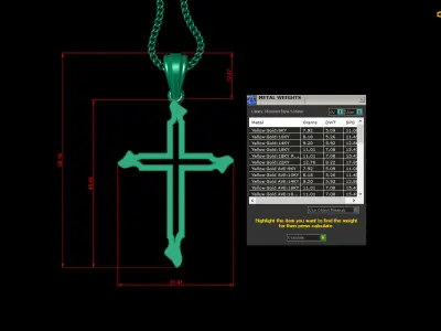 Cross Light Gold 4CP056 3DM STL 3D print model purchase
