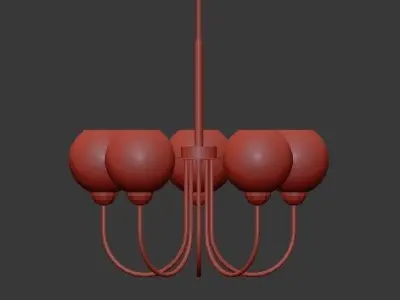 Carisa Collection 5 Light Vintage Gold Chandelier with Shade 3D model