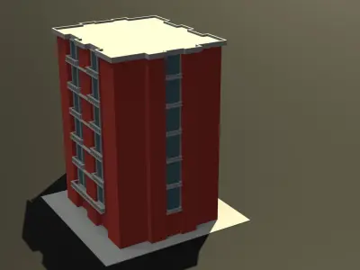 apartment building  Free low-poly 3D model