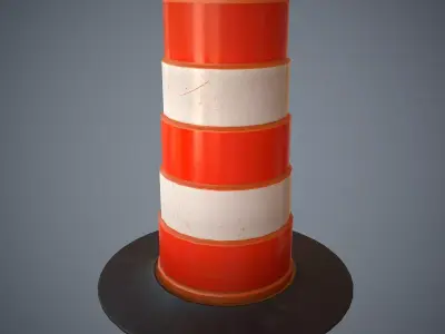 Traffic Cone PBR Game Ready  Low-poly 3D model