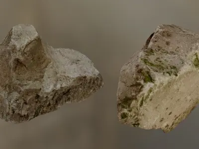 Beige Rock Pack 001 Low-poly 3D model