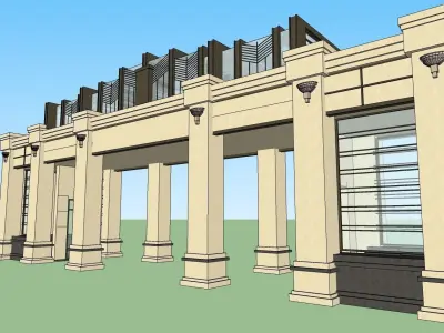 classical gate house sketchup model 3D model