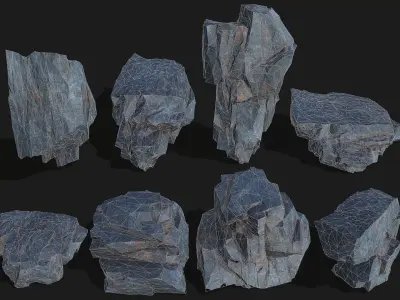 cliff rocks - 3D Models PBR Pack 07 Low-poly 3D model