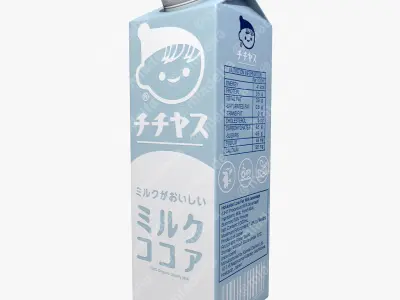 Japanese Milk Carton Box Low-poly 3D model