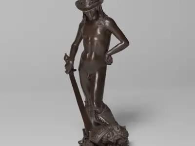 David Donatello Sculpture VR AR Mobile-ready Game-ready Low-poly 3D model