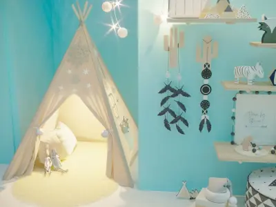 child baby toys room 3D model