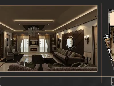 classic living room  3D model