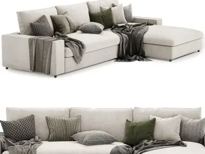 L Shaped Sectional Sofa Right Hand 3D model