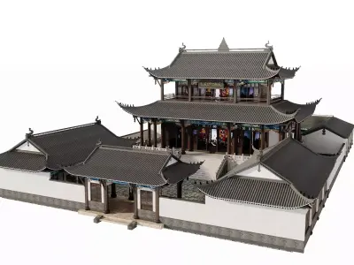Historic Temple Courtyard 3D model