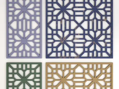 Arabic Islamic pattern wood decorative plaster 3 3D Model Pack