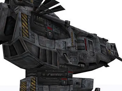 3DRT - Sci-Fi Airspace - Spaceship 02B Low-poly 3D model