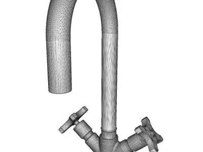 Classic Brass Mixer Faucet Low-poly 3D model