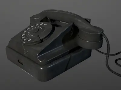 Soviet Phone Low-poly 3D model