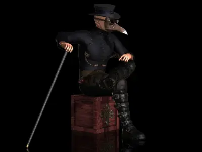 Steampunk Assasin Low-poly 3D model