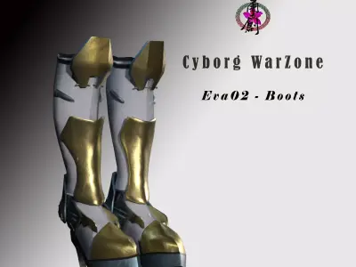Cyborg Warzone - Eva02 -  Boots  Low-poly 3D model