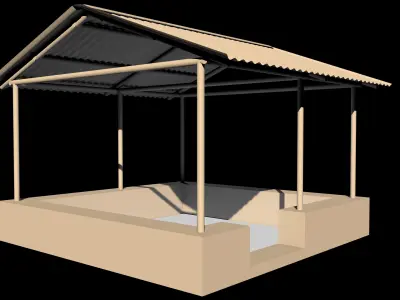 Park Shed Free low-poly 3D model