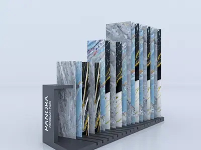 Tiles Display Floor Gondola 3D model