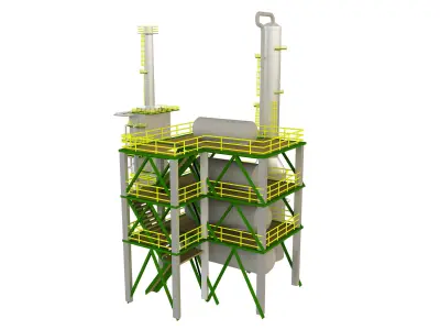 Oil And Gas Refinery Unit m6 3D model