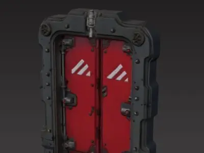 futuristic sci-fi door 3D print model buy