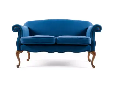 Elegant Blue Sofa model pack Low-poly 3D model