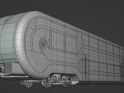 Futuristic doubledeck train 3D model