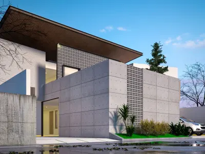 Modern House Exterior and Interior 3D model