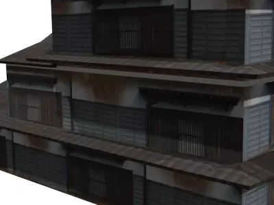 Super Lowpoly Traditional House Complex Low-poly 3D model