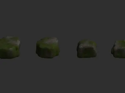 Cave Platform 3 - Moss 1 Low-poly 3D model