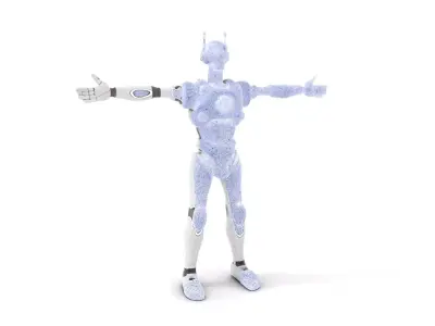 Futuristic Humanoid Robot Model Pack Low-poly 3D model