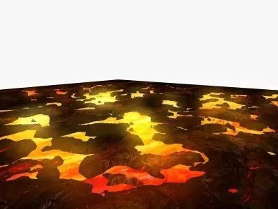 Lava terrain low poly Low-poly 3D model