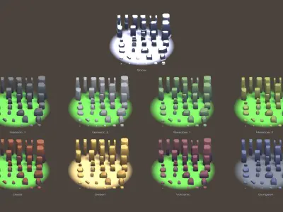 Cartoon Stones Pack1 v2 - Smooth edges with flat faces Low-poly 3D model