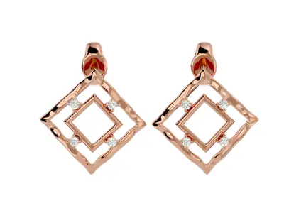 Light Minimalist Diamond Ring Earrings Pendant Set 3D print model