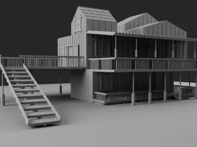 Medival house Low Poly Low-poly 3D model