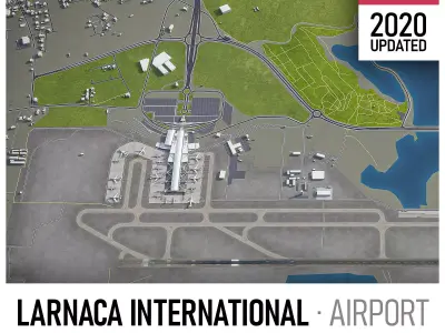 Larnaca International Airport - LCA Low-poly 3D model