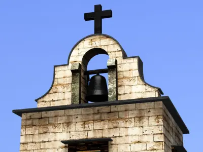 church-bell tower Low-poly 3D model