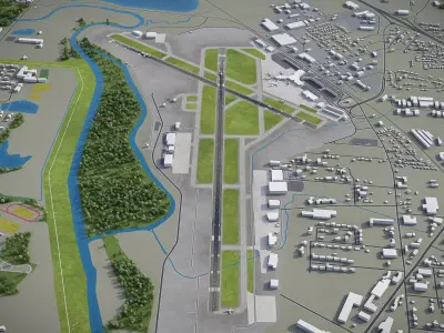 Chattanooga - Airport - CHA Low-poly 3D model