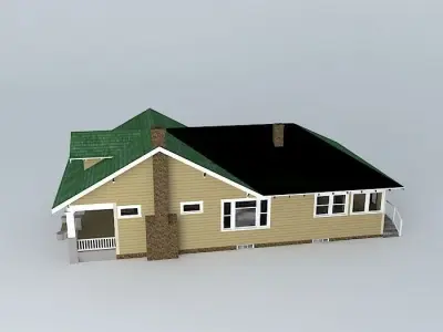 House with roof Free 3D model