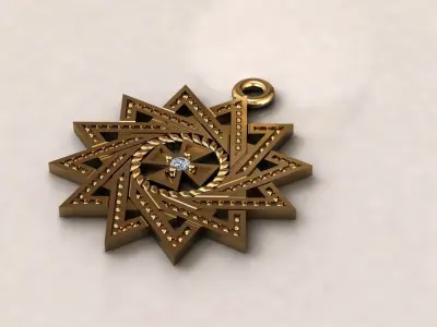 Star cross pendant 2 3D print model