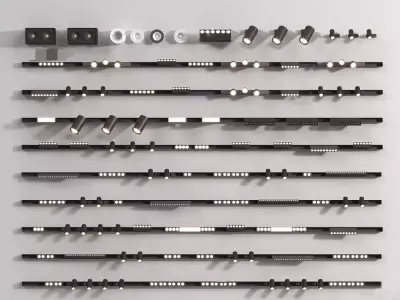 lights Track-lights downlights spotlights floodlights 3D model