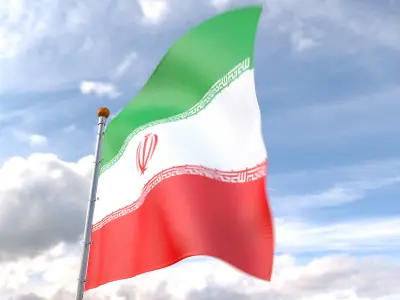 Flag Iran animated loop 3D model