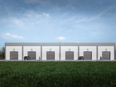 Prefabricated shop and warehouse project 3D model
