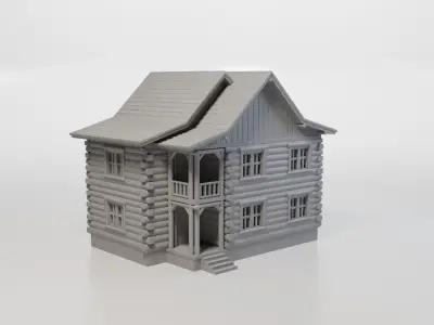 Model Railway HO Scale Wooden Cottage for miniatures and models 3D print model