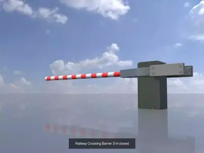 All Railway Crossing Barriers Closed 3D Model Pack