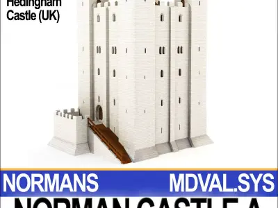 Medieval Norman Castle A Hedingham UK 3D model