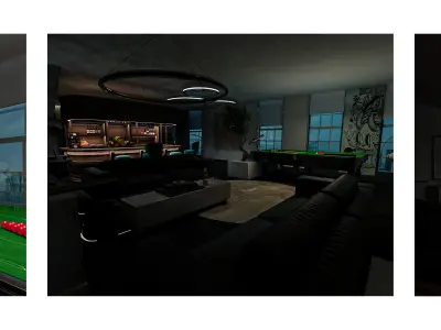 Modern Game Room 3D model