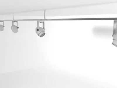 lighting four spotlights hanging from ceiling 3D model