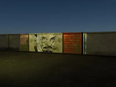 Soviet union street Low-poly 3D model